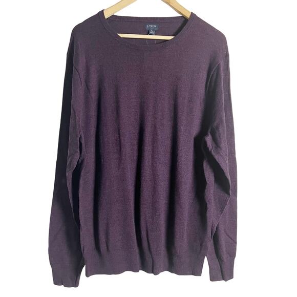 J.Crew Men’s Merino Wool Blend Purple Crewneck Long Sleeve Sweater Size XL - Picture 1 of 11